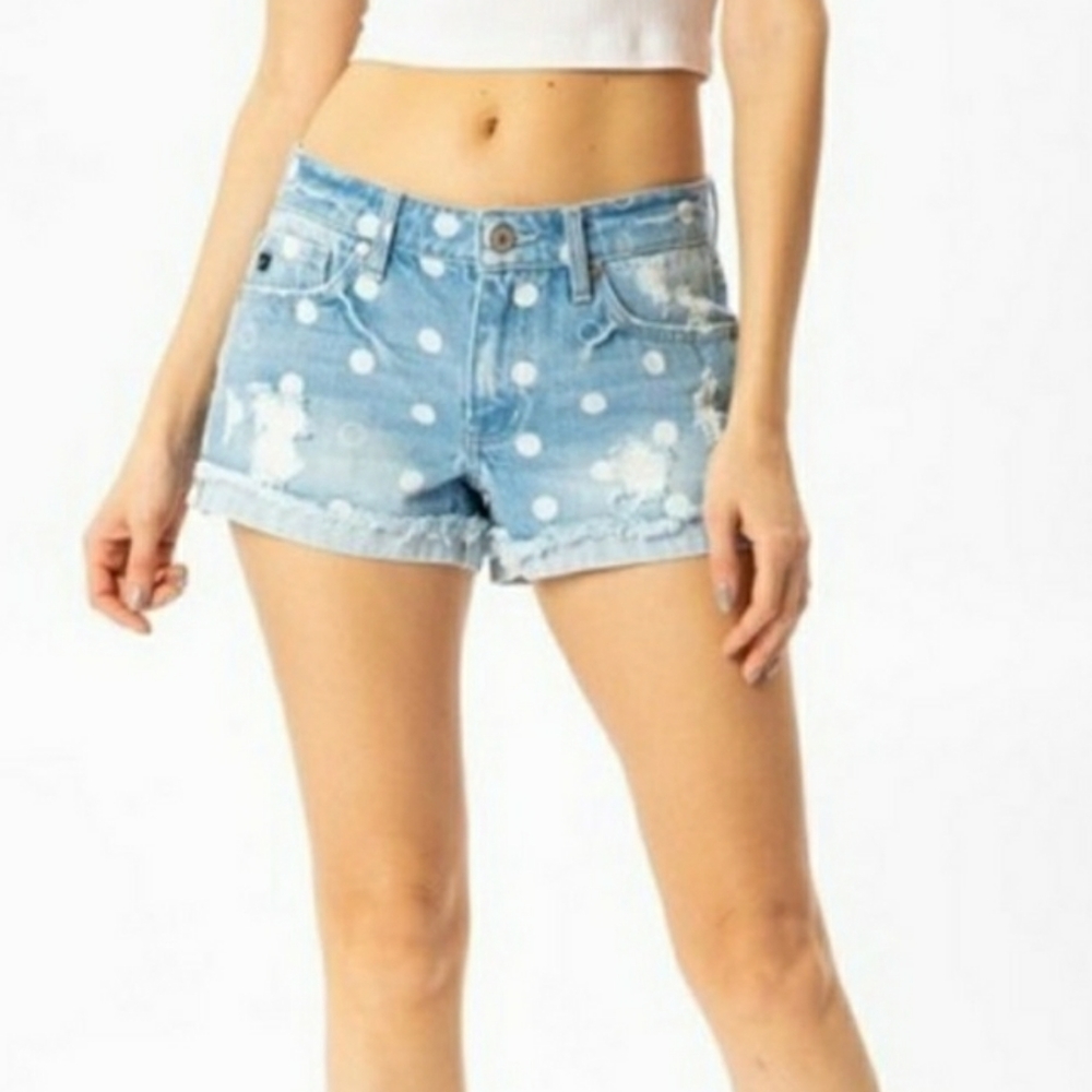 KANCAN Polka Dot Denim Shorts - Picture 6 of 6